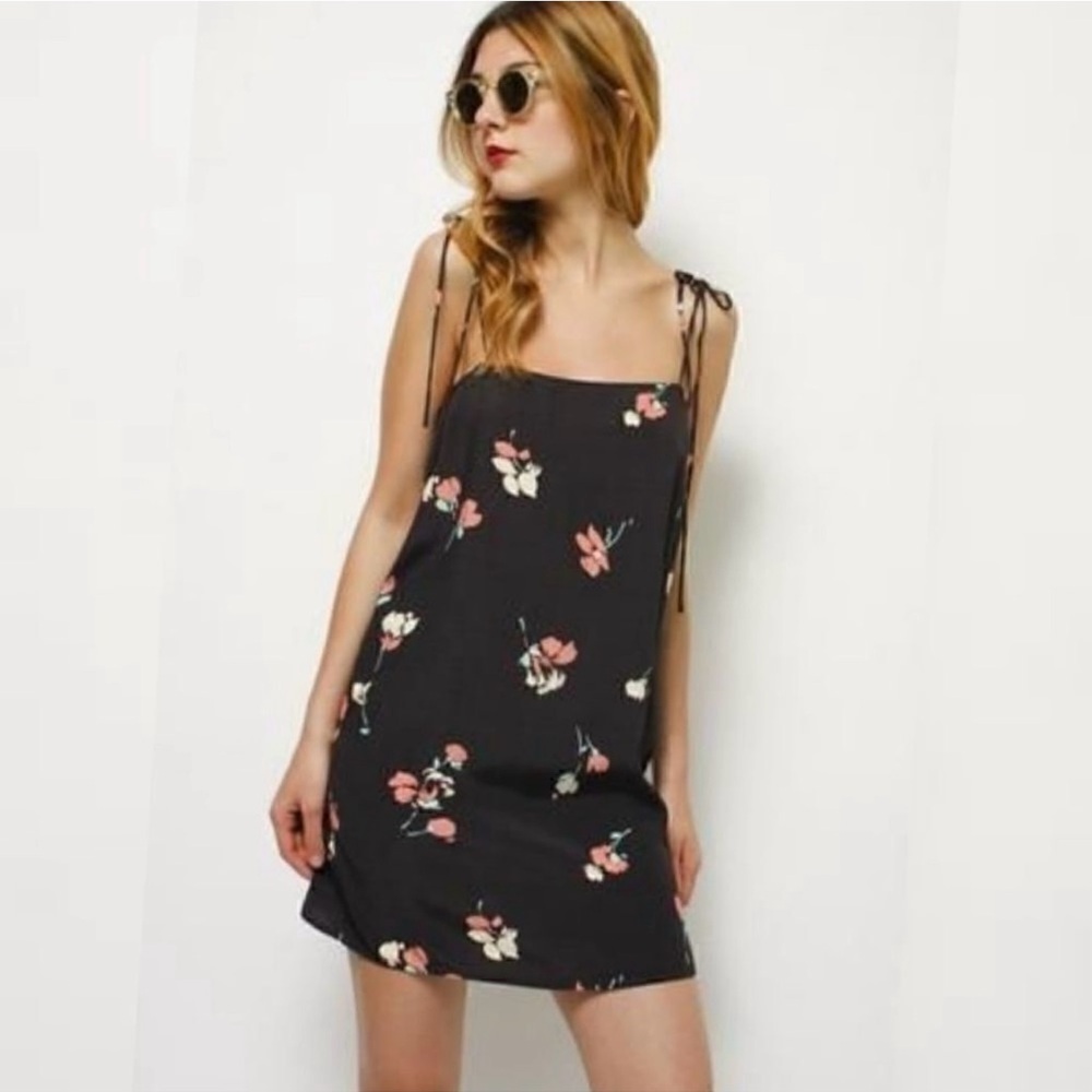 NWT Capulet Revolve Lucia Mini Slip Dress In black Floral Size Small